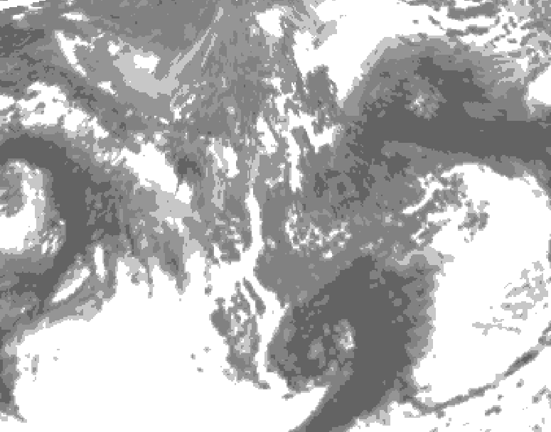 GDPS total cloud 222 hour forecast chart for Canada based on 2026/10/07 1200Z data