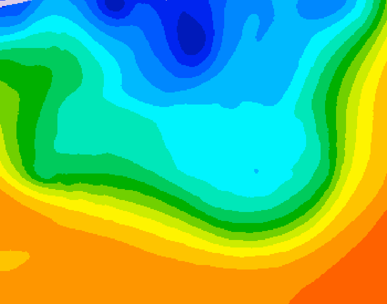 GDPS 500 millibar geopotential height 030 hour forecast chart for Canada based on 2026/10/08 0000Z data