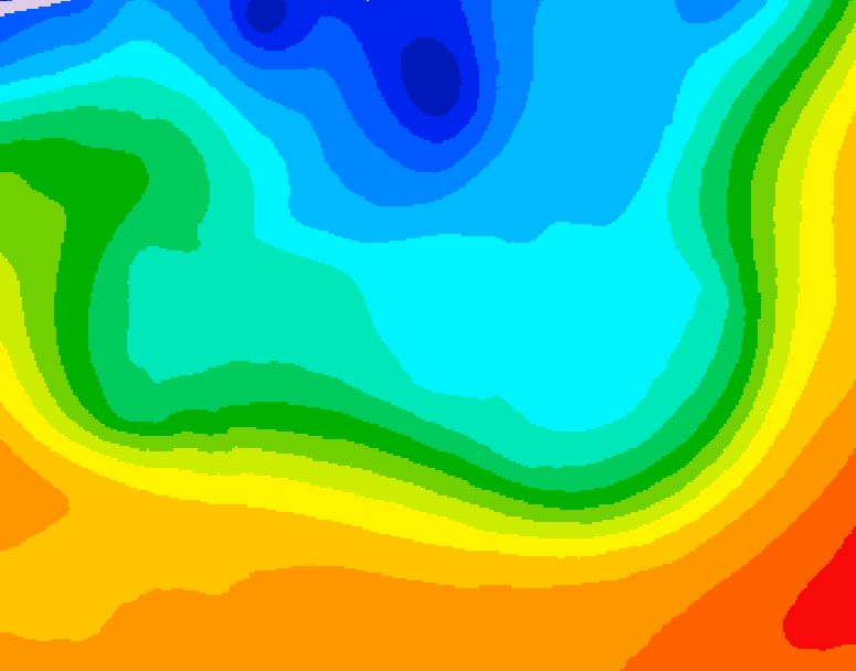 GDPS 500 millibar geopotential height 036 hour forecast chart for Canada based on 2026/10/08 0000Z data