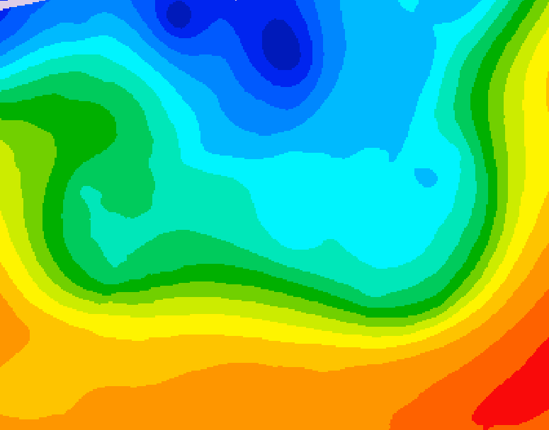 GDPS 500 millibar geopotential height 042 hour forecast chart for Canada based on 2026/10/08 0000Z data