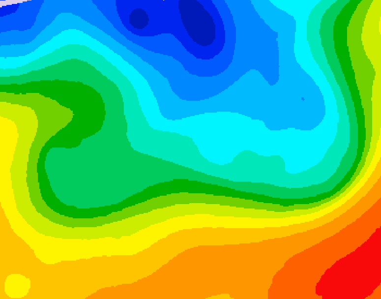 GDPS 500 millibar geopotential height 054 hour forecast chart for Canada based on 2026/10/08 0000Z data