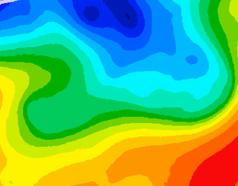GDPS 500 millibar geopotential height 060 hour forecast chart for Canada based on 2026/10/08 0000Z data