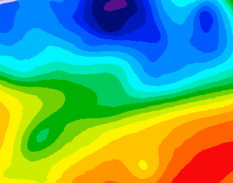 GDPS 500 millibar geopotential height 090 hour forecast chart for Canada based on 2026/10/08 0000Z data