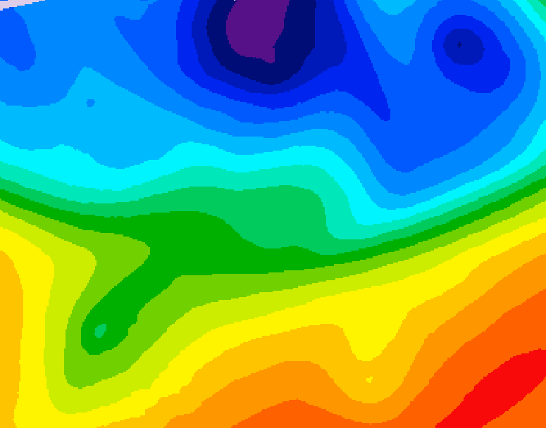 GDPS 500 millibar geopotential height 102 hour forecast chart for Canada based on 2026/10/08 0000Z data