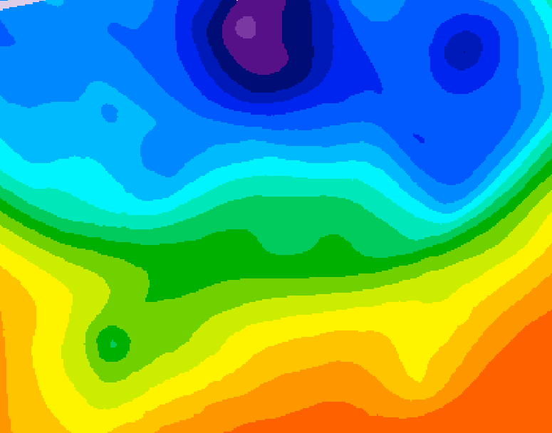 GDPS 500 millibar geopotential height 114 hour forecast chart for Canada based on 2026/10/08 0000Z data