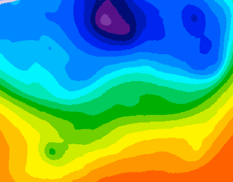 GDPS 500 millibar geopotential height 126 hour forecast chart for Canada based on 2026/10/08 0000Z data