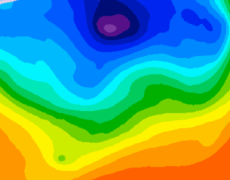 GDPS 500 millibar geopotential height 138 hour forecast chart for Canada based on 2026/10/08 0000Z data
