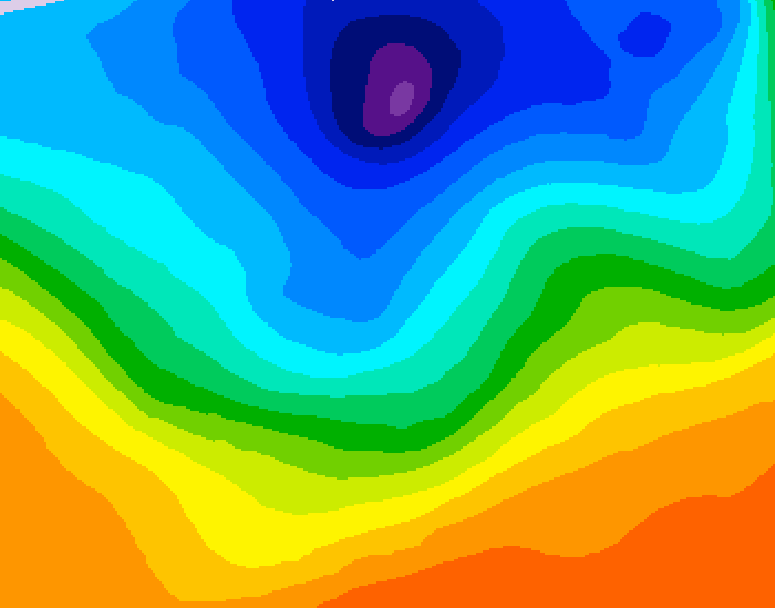 GDPS 500 millibar geopotential height 150 hour forecast chart for Canada based on 2026/10/08 0000Z data
