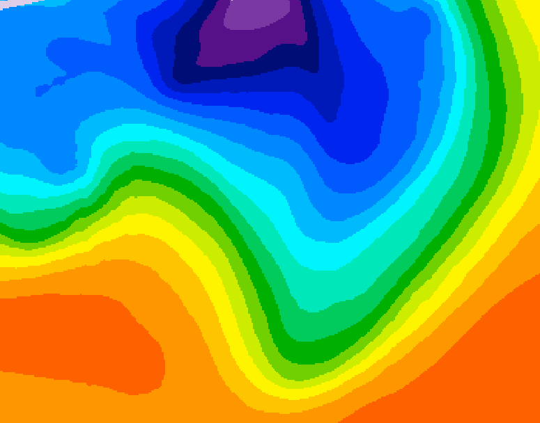 GDPS 500 millibar geopotential height 222 hour forecast chart for Canada based on 2026/10/08 0000Z data
