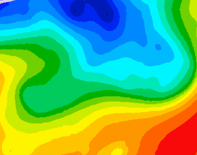 GDPS 500 millibar geopotential height 048 hour forecast chart for Canada based on 2026/10/08 1200Z data