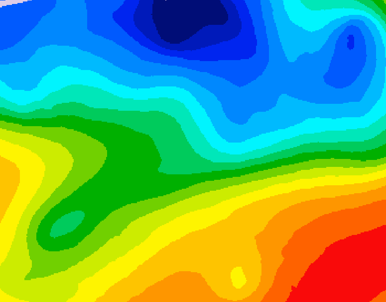 GDPS 500 millibar geopotential height 072 hour forecast chart for Canada based on 2026/10/08 1200Z data