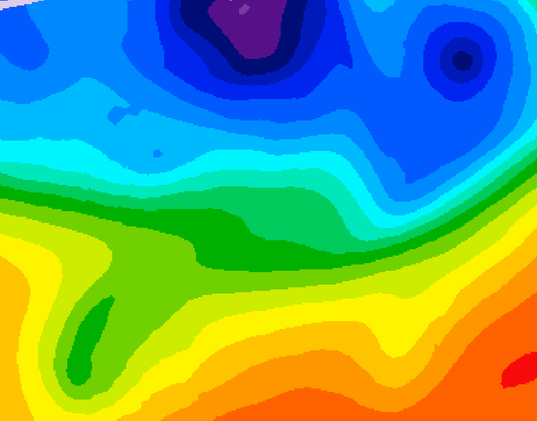 GDPS 500 millibar geopotential height 096 hour forecast chart for Canada based on 2026/10/08 1200Z data