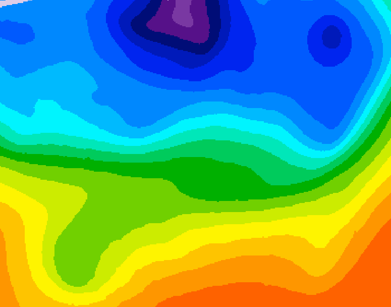 GDPS 500 millibar geopotential height 108 hour forecast chart for Canada based on 2026/10/08 1200Z data