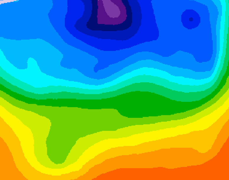 GDPS 500 millibar geopotential height 120 hour forecast chart for Canada based on 2026/10/08 1200Z data