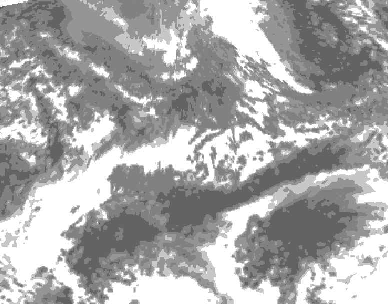 GDPS total cloud 102 hour forecast chart for Canada based on 2026/10/08 0000Z data