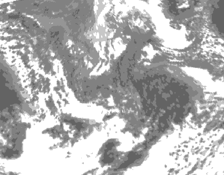 GDPS total cloud 162 hour forecast chart for Canada based on 2026/10/08 0000Z data