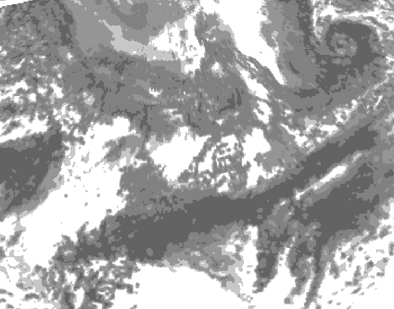 GDPS total cloud 096 hour forecast chart for Canada based on 2026/10/08 1200Z data