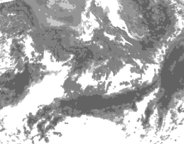 GDPS total cloud 108 hour forecast chart for Canada based on 2026/10/08 1200Z data