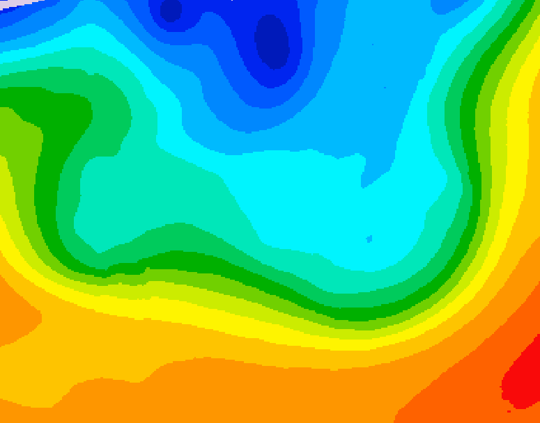 GDPS 500 millibar geopotential height 012 hour forecast chart for Canada based on 2026/10/09 0000Z data