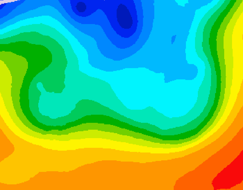 GDPS 500 millibar geopotential height 018 hour forecast chart for Canada based on 2026/10/09 0000Z data