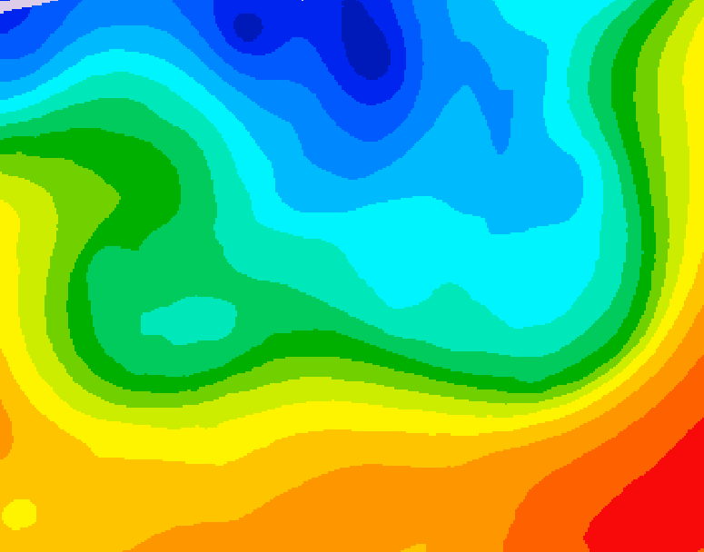 GDPS 500 millibar geopotential height 024 hour forecast chart for Canada based on 2026/10/09 0000Z data