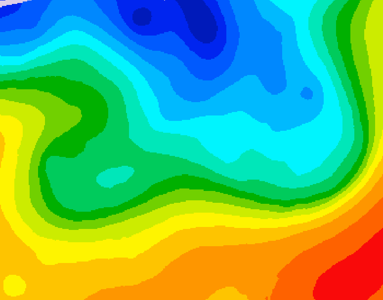 GDPS 500 millibar geopotential height 030 hour forecast chart for Canada based on 2026/10/09 0000Z data