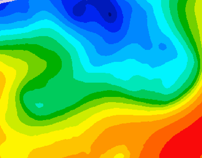GDPS 500 millibar geopotential height 036 hour forecast chart for Canada based on 2026/10/09 0000Z data
