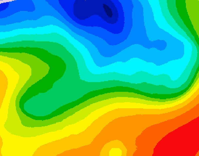 GDPS 500 millibar geopotential height 042 hour forecast chart for Canada based on 2026/10/09 0000Z data