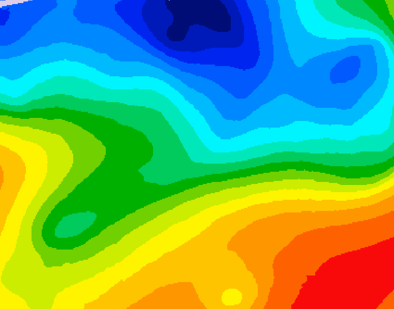 GDPS 500 millibar geopotential height 054 hour forecast chart for Canada based on 2026/10/09 0000Z data