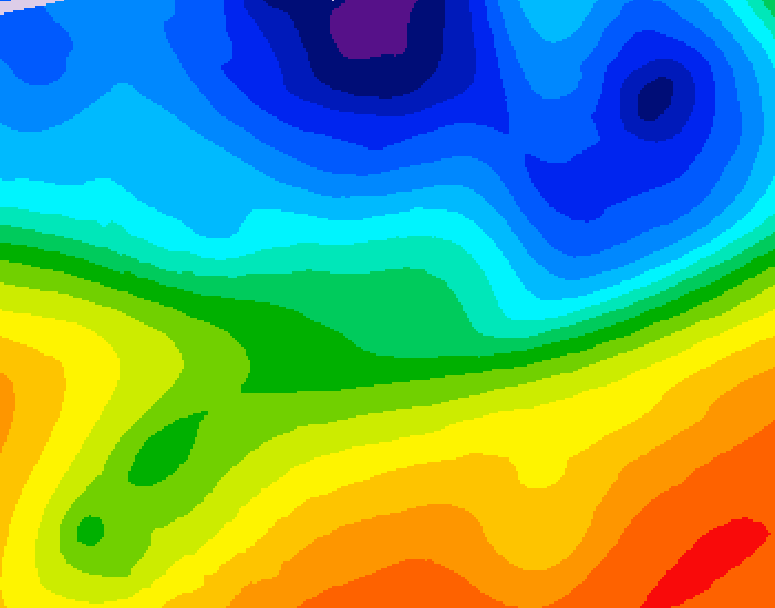 GDPS 500 millibar geopotential height 078 hour forecast chart for Canada based on 2026/10/09 0000Z data