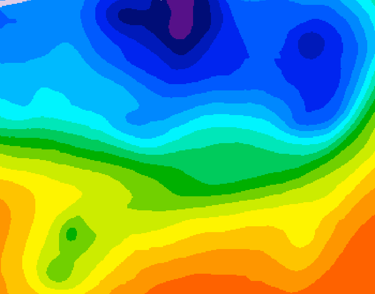 GDPS 500 millibar geopotential height 096 hour forecast chart for Canada based on 2026/10/09 0000Z data