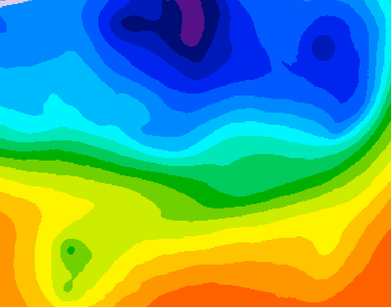 GDPS 500 millibar geopotential height 102 hour forecast chart for Canada based on 2026/10/09 0000Z data