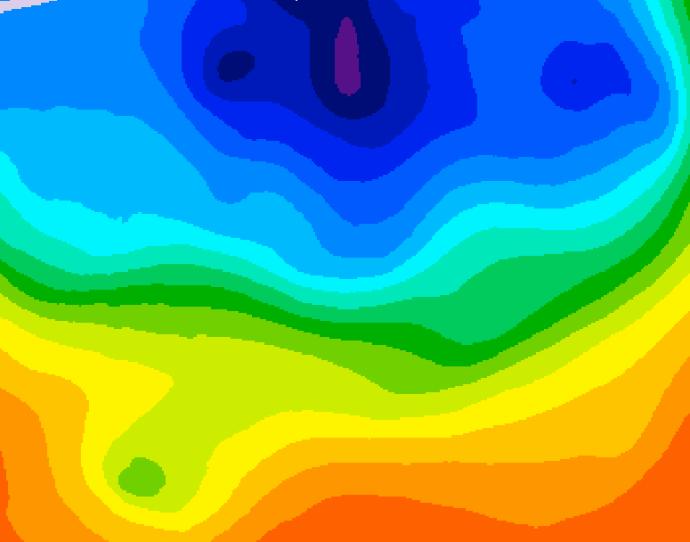 GDPS 500 millibar geopotential height 114 hour forecast chart for Canada based on 2026/10/09 0000Z data