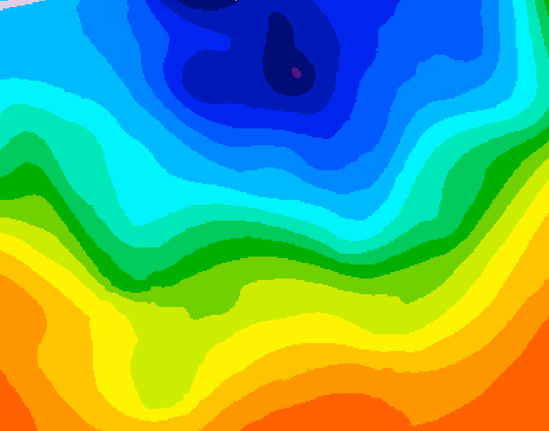 GDPS 500 millibar geopotential height 132 hour forecast chart for Canada based on 2026/10/09 0000Z data