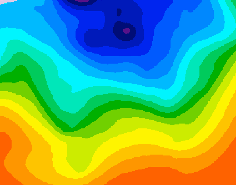GDPS 500 millibar geopotential height 138 hour forecast chart for Canada based on 2026/10/09 0000Z data