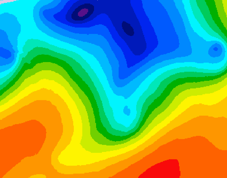 GDPS 500 millibar geopotential height 180 hour forecast chart for Canada based on 2026/10/09 0000Z data