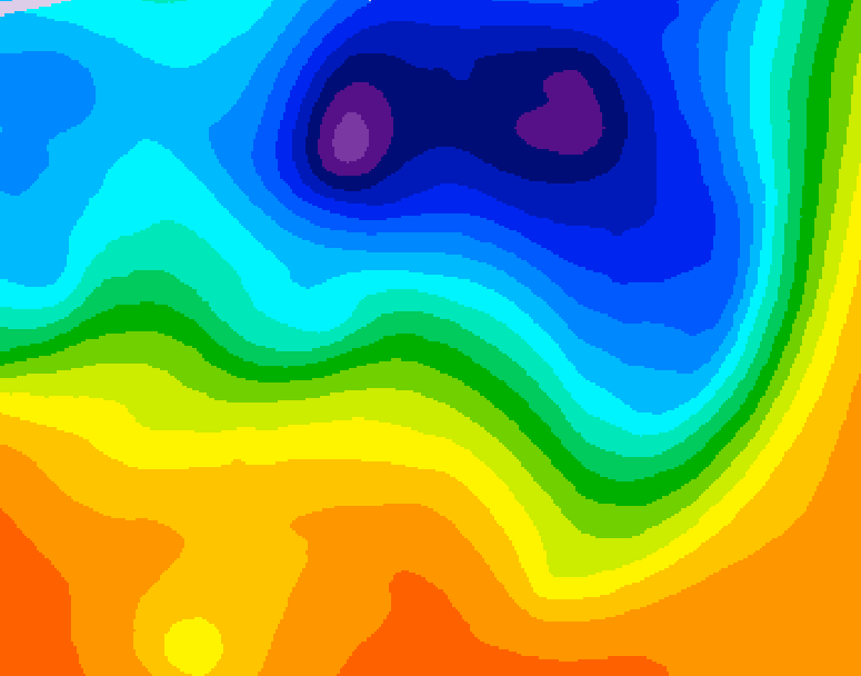 GDPS 500 millibar geopotential height 222 hour forecast chart for Canada based on 2026/10/09 0000Z data