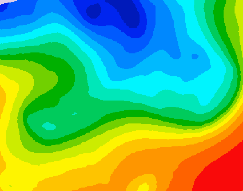 GDPS 500 millibar geopotential height 024 hour forecast chart for Canada based on 2026/10/09 1200Z data