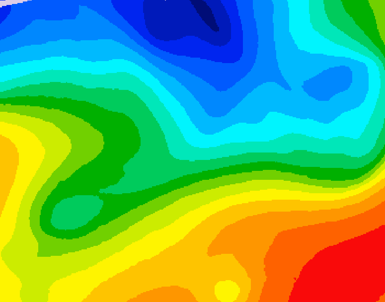 GDPS 500 millibar geopotential height 036 hour forecast chart for Canada based on 2026/10/09 1200Z data