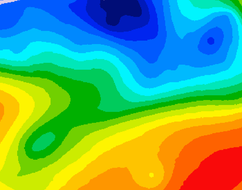 GDPS 500 millibar geopotential height 048 hour forecast chart for Canada based on 2026/10/09 1200Z data