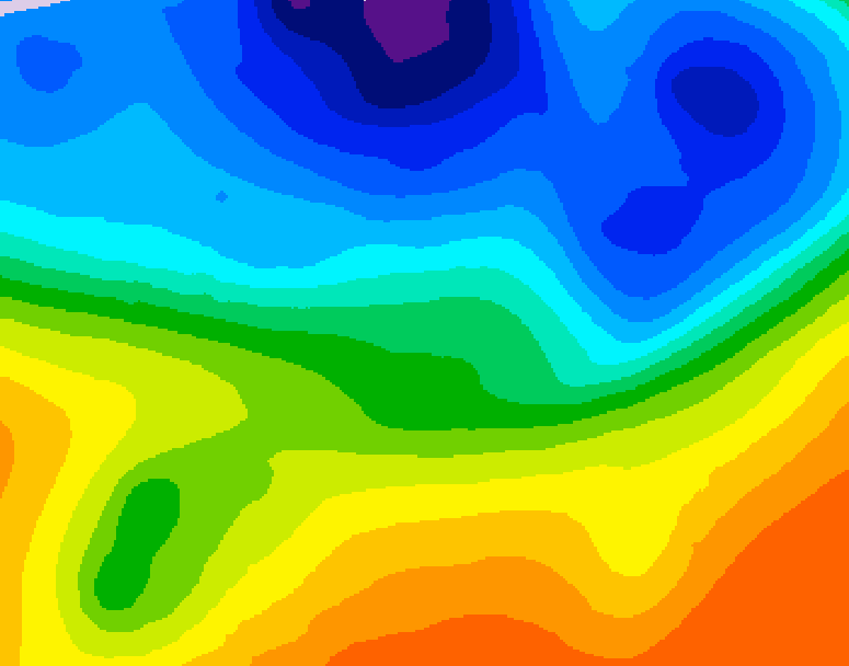 GDPS 500 millibar geopotential height 072 hour forecast chart for Canada based on 2026/10/09 1200Z data