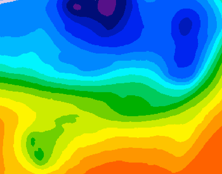GDPS 500 millibar geopotential height 084 hour forecast chart for Canada based on 2026/10/09 1200Z data