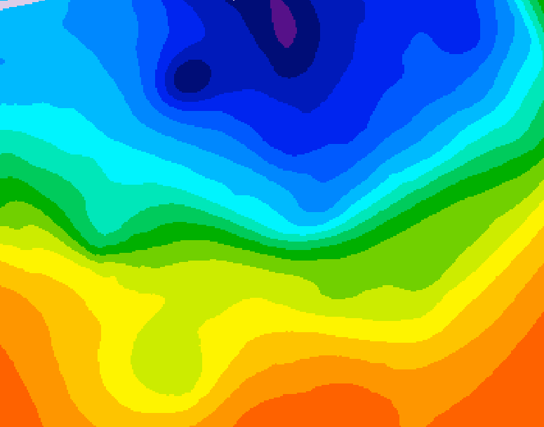 GDPS 500 millibar geopotential height 120 hour forecast chart for Canada based on 2026/10/09 1200Z data