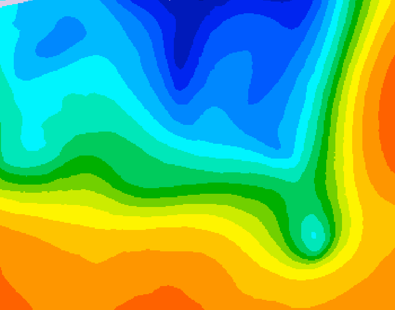 GDPS 500 millibar geopotential height 222 hour forecast chart for Canada based on 2026/10/09 1200Z data