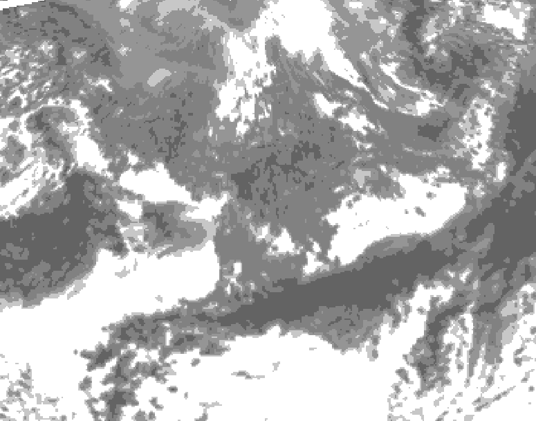 GDPS total cloud 102 hour forecast chart for Canada based on 2026/10/09 0000Z data