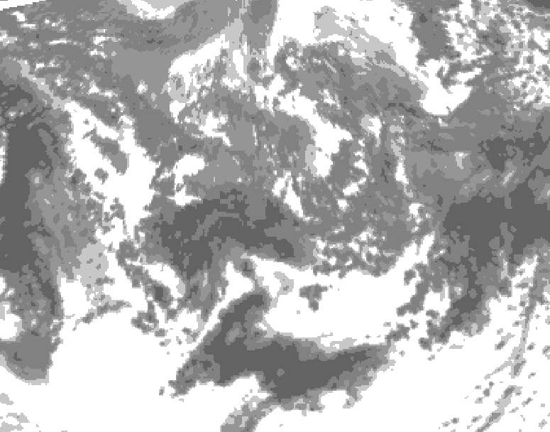 GDPS total cloud 144 hour forecast chart for Canada based on 2026/10/09 0000Z data