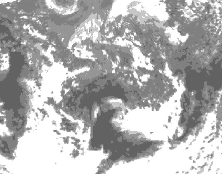 GDPS total cloud 150 hour forecast chart for Canada based on 2026/10/09 0000Z data