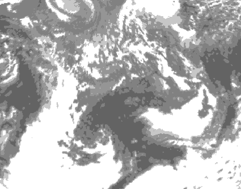 GDPS total cloud 162 hour forecast chart for Canada based on 2026/10/09 0000Z data