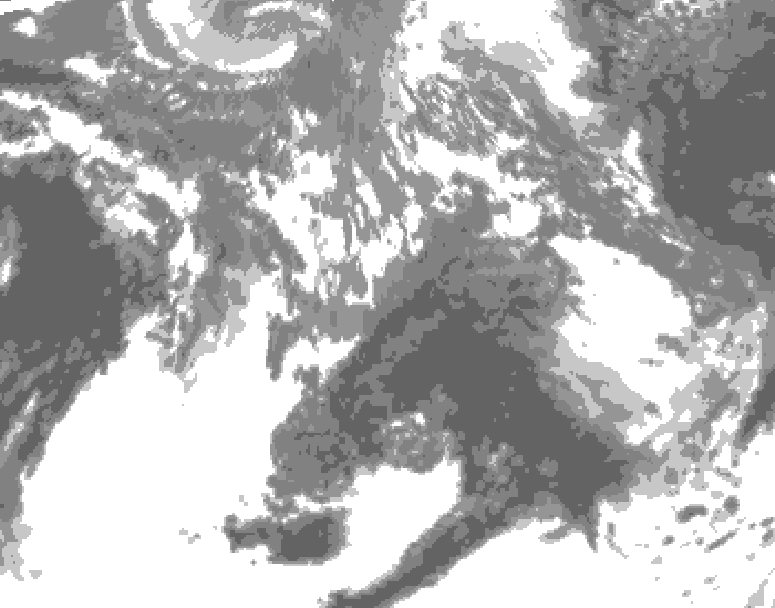 GDPS total cloud 174 hour forecast chart for Canada based on 2026/10/09 0000Z data