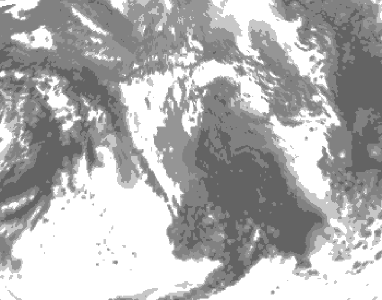 GDPS total cloud 168 hour forecast chart for Canada based on 2026/10/09 1200Z data